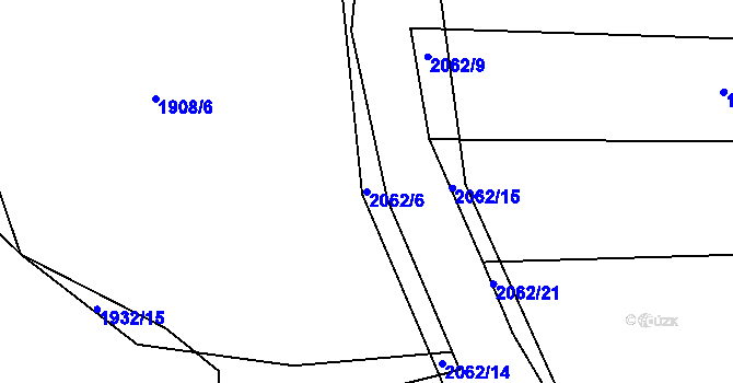 Parcela st. 2062/6 v KÚ Merklín u Přeštic, Katastrální mapa