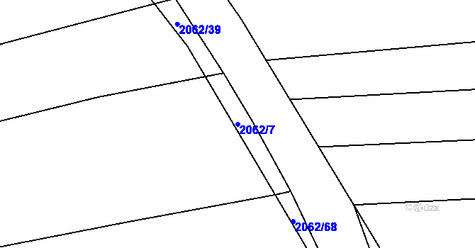 Parcela st. 2062/7 v KÚ Merklín u Přeštic, Katastrální mapa
