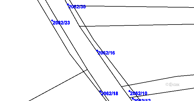 Parcela st. 2062/16 v KÚ Merklín u Přeštic, Katastrální mapa