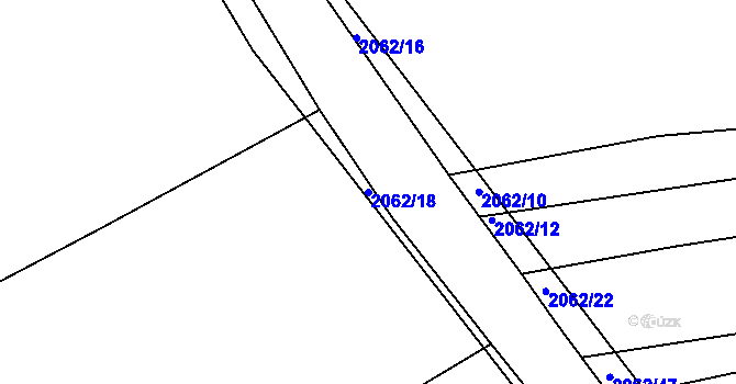 Parcela st. 2062/18 v KÚ Merklín u Přeštic, Katastrální mapa