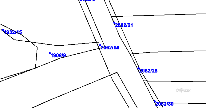 Parcela st. 2062/19 v KÚ Merklín u Přeštic, Katastrální mapa