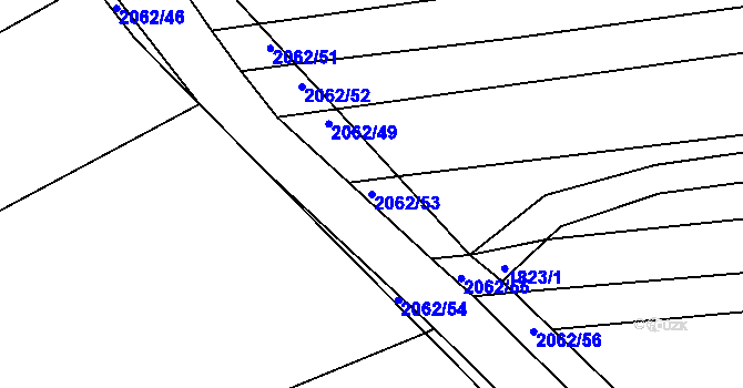 Parcela st. 2062/53 v KÚ Merklín u Přeštic, Katastrální mapa