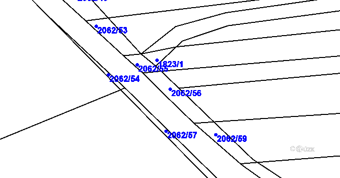 Parcela st. 2062/56 v KÚ Merklín u Přeštic, Katastrální mapa