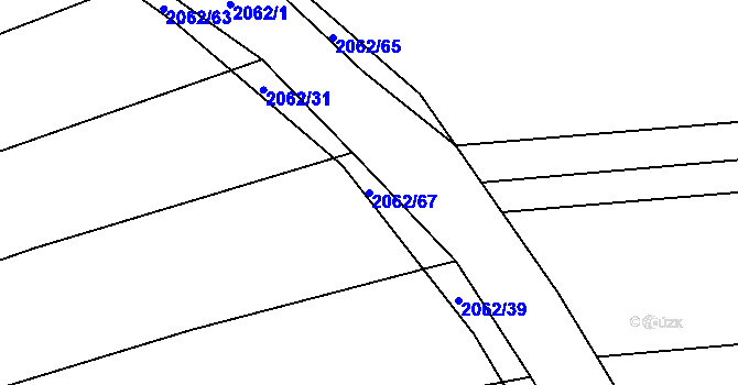 Parcela st. 2062/67 v KÚ Merklín u Přeštic, Katastrální mapa