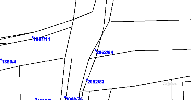 Parcela st. 2062/84 v KÚ Merklín u Přeštic, Katastrální mapa