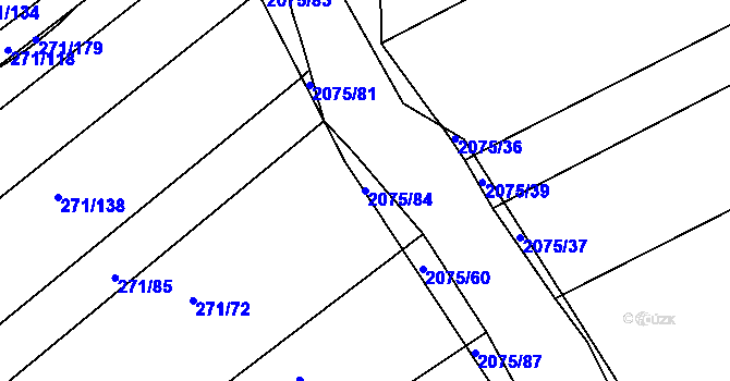 Parcela st. 2075/84 v KÚ Merklín u Přeštic, Katastrální mapa