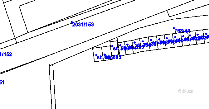 Parcela st. 695 v KÚ Merklín u Přeštic, Katastrální mapa