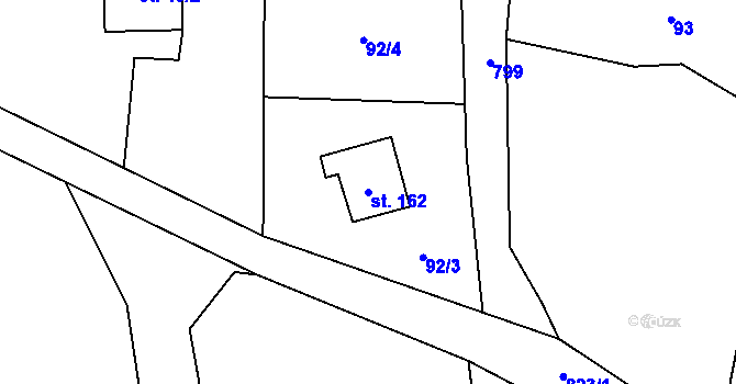 Parcela st. 162 v KÚ Merklovice, Katastrální mapa