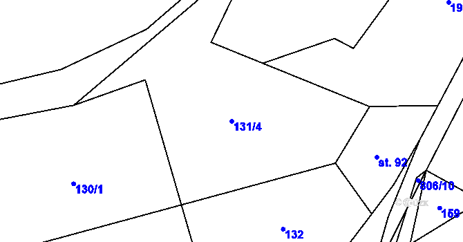 Parcela st. 131/4 v KÚ Merklovice, Katastrální mapa