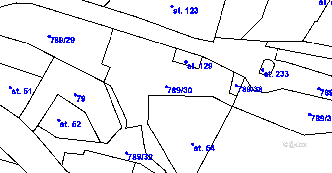 Parcela st. 789/30 v KÚ Merklovice, Katastrální mapa