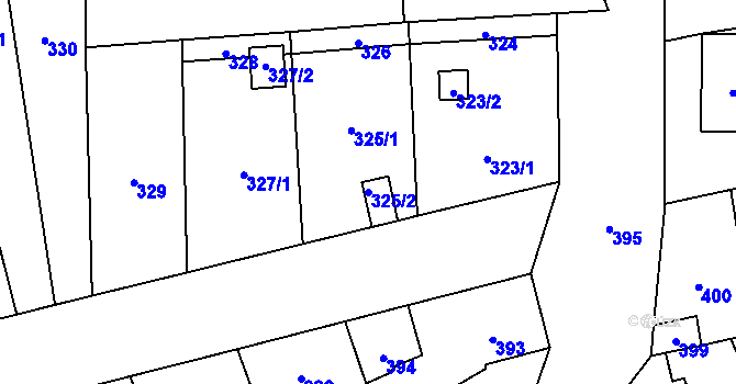 Parcela st. 325/2 v KÚ Měrovice nad Hanou, Katastrální mapa