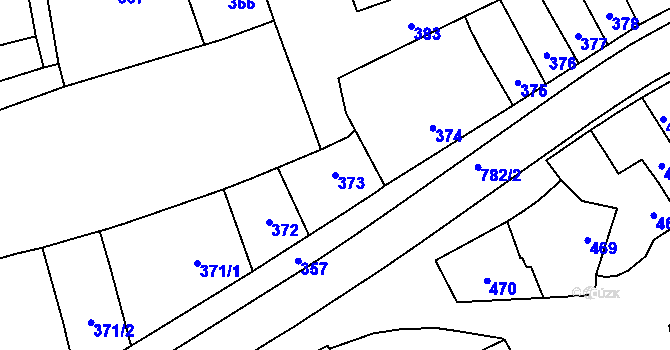 Parcela st. 373 v KÚ Měrovice nad Hanou, Katastrální mapa