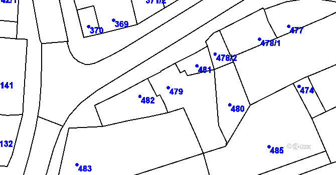 Parcela st. 479 v KÚ Měrovice nad Hanou, Katastrální mapa
