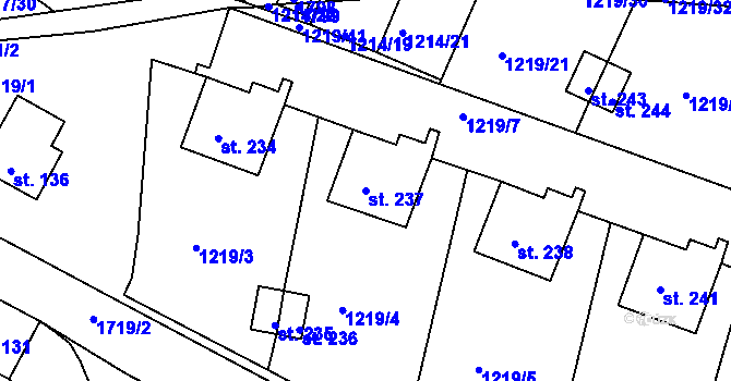 Parcela st. 237 v KÚ Měrunice, Katastrální mapa