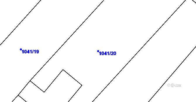 Parcela st. 1041/20 v KÚ Měrunice, Katastrální mapa