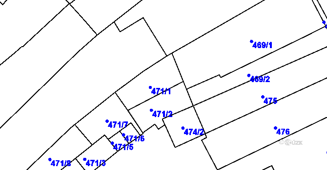 Parcela st. 471/1 v KÚ Měřín, Katastrální mapa