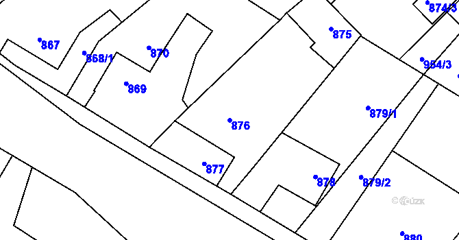 Parcela st. 876 v KÚ Měřín, Katastrální mapa