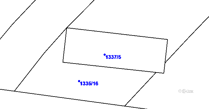 Parcela st. 1337/5 v KÚ Měřín, Katastrální mapa