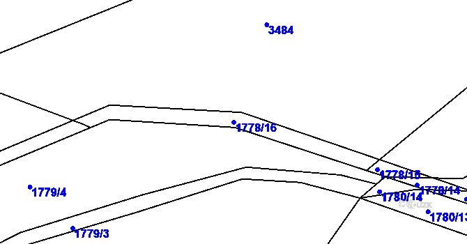 Parcela st. 1778/16 v KÚ Měřín, Katastrální mapa