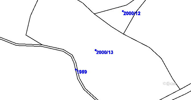 Parcela st. 2000/13 v KÚ Měřín, Katastrální mapa