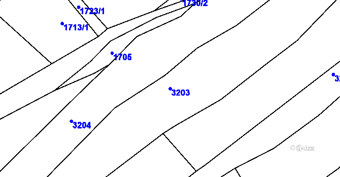 Parcela st. 3203 v KÚ Měřín, Katastrální mapa
