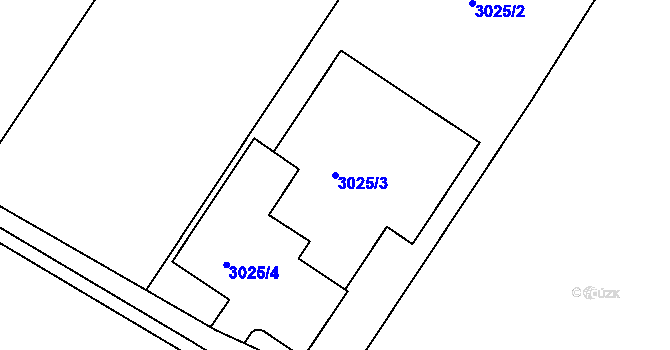 Parcela st. 3025/3 v KÚ Měřín, Katastrální mapa