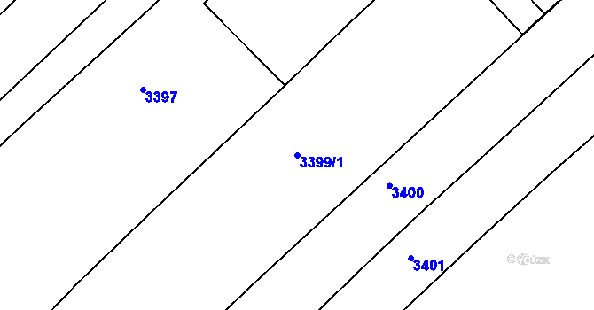 Parcela st. 3399/1 v KÚ Měřín, Katastrální mapa