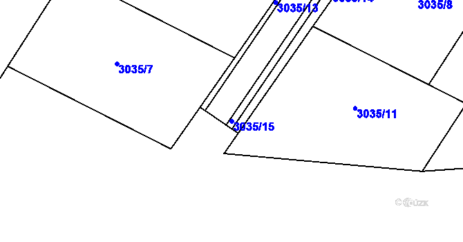 Parcela st. 3035/15 v KÚ Měřín, Katastrální mapa