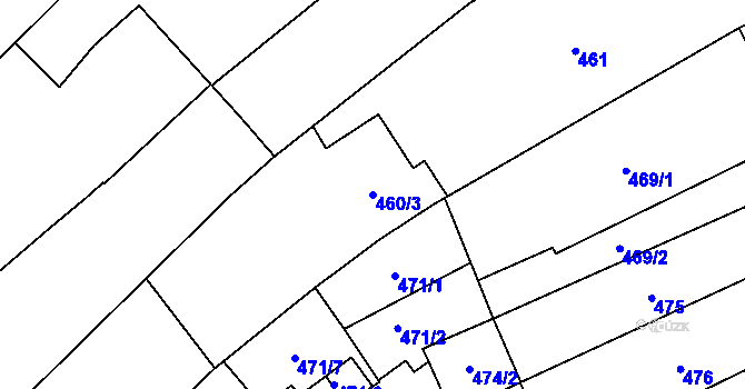 Parcela st. 460/3 v KÚ Měřín, Katastrální mapa