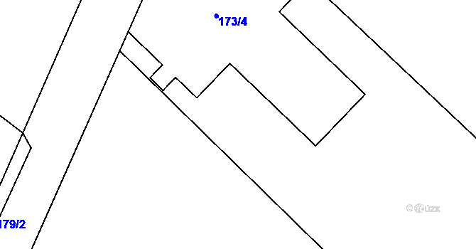 Parcela st. 173/8 v KÚ Pustina u Měřína, Katastrální mapa