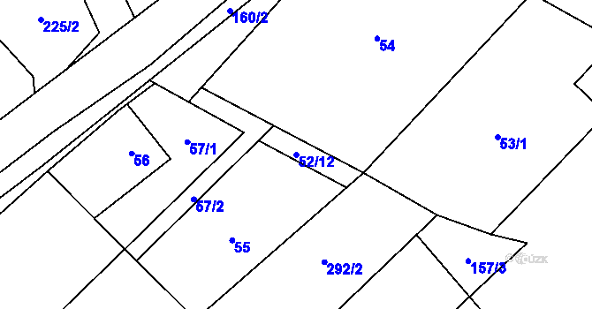 Parcela st. 52/12 v KÚ Pustina u Měřína, Katastrální mapa