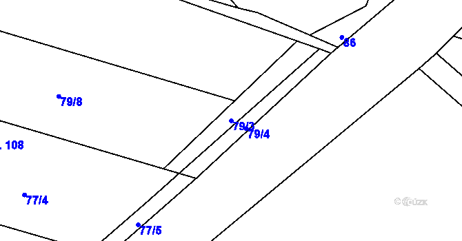 Parcela st. 79/3 v KÚ Městec, Katastrální mapa