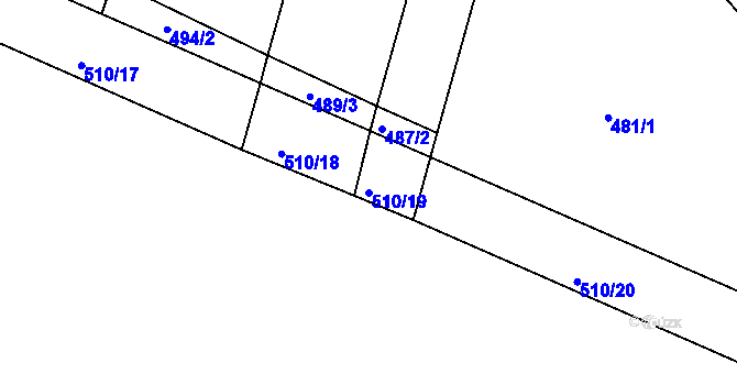 Parcela st. 510/19 v KÚ Městec, Katastrální mapa