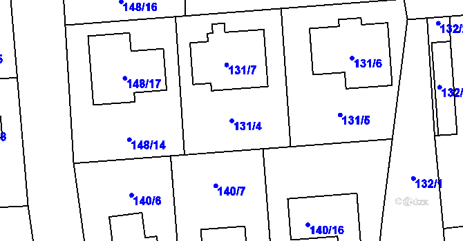 Parcela st. 131/4 v KÚ Městec Králové, Katastrální mapa