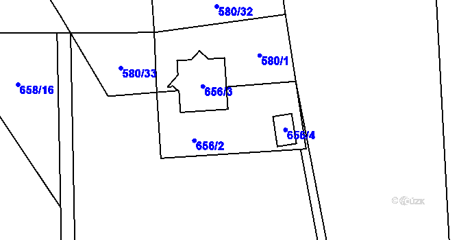 Parcela st. 656/2 v KÚ Městec Králové, Katastrální mapa