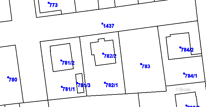 Parcela st. 782/2 v KÚ Městec Králové, Katastrální mapa
