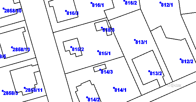 Parcela st. 815/1 v KÚ Městec Králové, Katastrální mapa