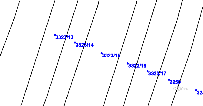 Parcela st. 3323/15 v KÚ Městec Králové, Katastrální mapa