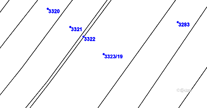 Parcela st. 3323/19 v KÚ Městec Králové, Katastrální mapa