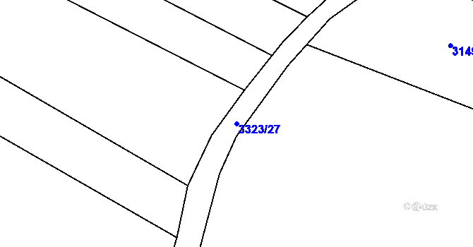 Parcela st. 3323/27 v KÚ Městec Králové, Katastrální mapa