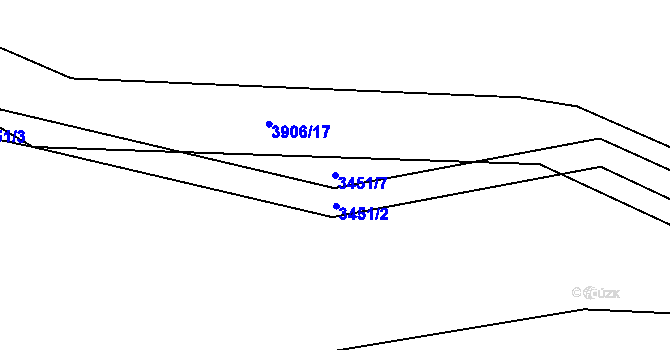 Parcela st. 3451/7 v KÚ Městec Králové, Katastrální mapa