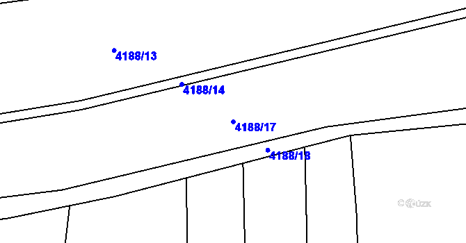 Parcela st. 4188/17 v KÚ Městec Králové, Katastrální mapa