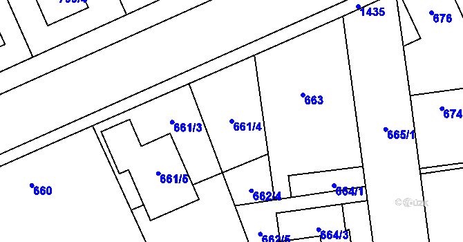 Parcela st. 661/4 v KÚ Městec Králové, Katastrální mapa