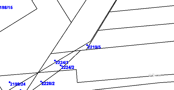 Parcela st. 2219/5 v KÚ Městec Králové, Katastrální mapa