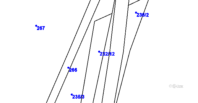 Parcela st. 232/12 v KÚ Městečko u Křivoklátu, Katastrální mapa