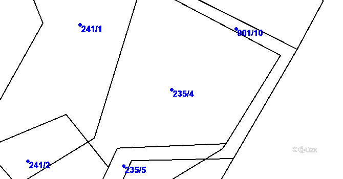 Parcela st. 235/4 v KÚ Městečko u Křivoklátu, Katastrální mapa