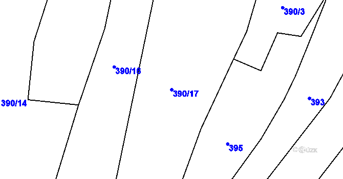 Parcela st. 390/17 v KÚ Městečko u Křivoklátu, Katastrální mapa