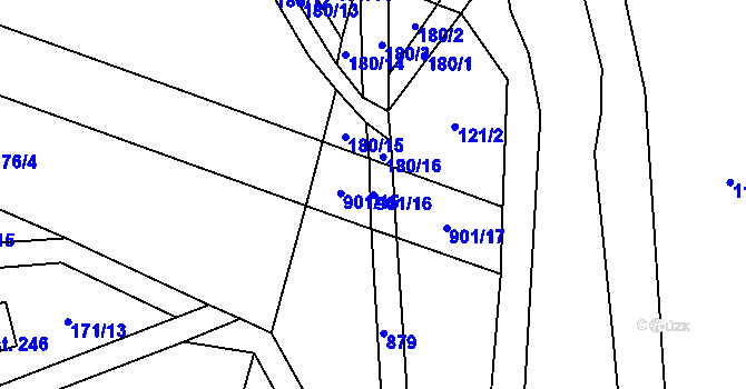 Parcela st. 901/16 v KÚ Městečko u Křivoklátu, Katastrální mapa
