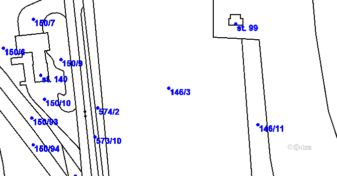 Parcela st. 146/3 v KÚ Městečko Trnávka, Katastrální mapa