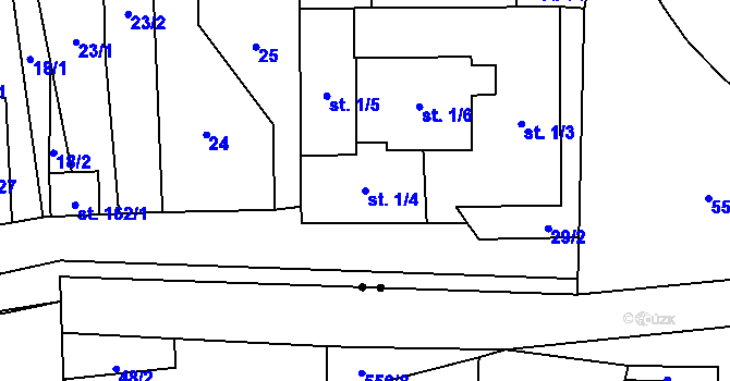 Parcela st. 1/4 v KÚ Stará Trnávka, Katastrální mapa
